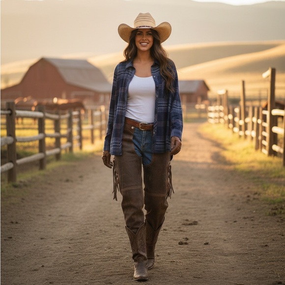 Orvis Tops - Orvis Women's Blue & Pink Plaid Fall Winter Casual Long Sleeve Button Down Top